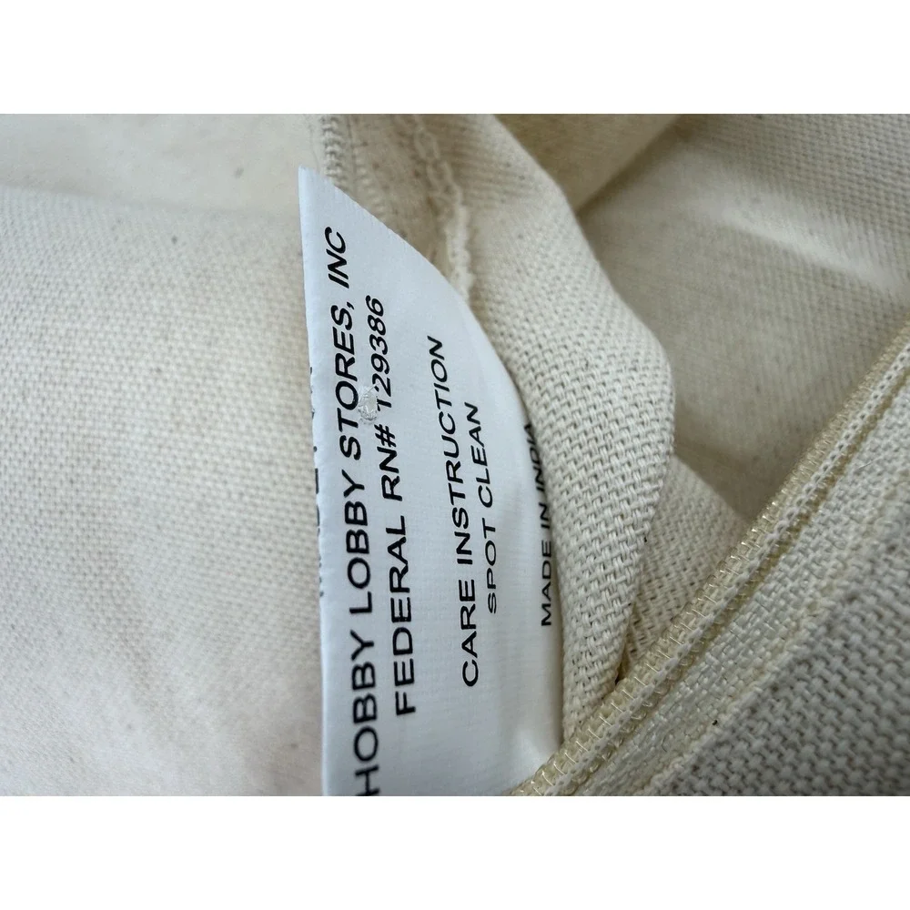 Hobby Lobby Throw Pillow Cover Tassel‎ Cotton Muslin Beige Zip 21.5